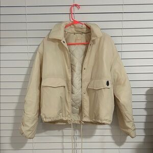 FP Movement by Free People Cream Quilted Puffer Jacket